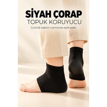 Mucit Home Siyah Topuğu Silikon Nemlendirici Topuk Çorabı 1 Çift Çatlak Nasır Nemlendirici Çorap