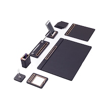 Turgut Office Pera Deri Sümen Takımı 8 Parça Kapaklı Model