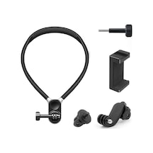 Gopro Ve Insta360 Uyumlu Boyun Askılı Aksiyon Kamerası Montajı, Telefon Klipsi Ve Dikey Sabitleme İle Tam Set