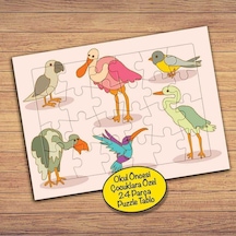 Sevimli Kuş Türleri Çocuklara Özel Puzzle Yapboz Tablo-157pz