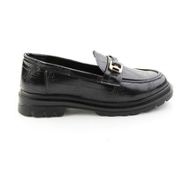 Siyah Kroko Kadın Loafer Ayakkabı K01179828111