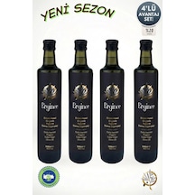 Ergince Organik Erken Hasat Natürel Sızma Zeytinyağı Soğuk Sıkım 0,18 Asit Premium Lezzet 4x500 Ml