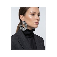 Kıvrım Model Kadın Küpe Gri Gri