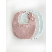 Oval 3'lü %100 Pamuk Müslin Bebek Önlüğü / Yakalık / Salya Önlüğü