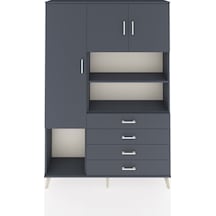 Arges Dolap 7 Raflı 4 Çekmeceli 3 Kapaklı 132x30x195 Antrasit-antrasit/antrasit Antrasıt/antrasıt