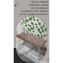 Özcan Metal Gold Metal Ayaklı Metal Kasalı Bench Mutfak Salon Antre Yatak Odası Balkon Puf Bank Kahverengi