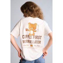 Defacto Rilakkuma Oversıze Bisiklet Yaka Baskılı Kısa Kollu Tişört H0262ax26smwt32 Beyaz-wt32