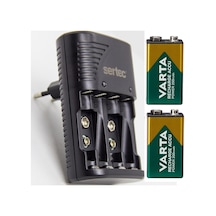 Sertec STC-9V Pil Şarj Cihazı + Varta 9V Şarjlı Pil 2'li