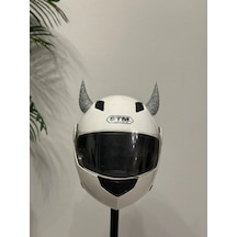 Motor & Motosiklet Gümüş Simli Şeytan Boynuzu Kask Dış Aksesuar Diğer
