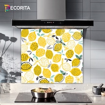 Decorita Sarı Limonlar | Cam Ocak Arkası| 52cm x 60cm