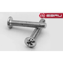 Yuvarlak Yıldız Başlı Rysb Kulp Vidası, Civata M4x60 - 500 Adet Beyaz