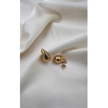 Bb Çelik Minimal Damla Küpe Altın
