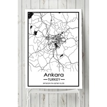 Ankara Harita Dekoratif Tasarım Poster