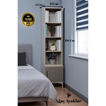 Deniz Komodin Ve Kitaplık Set Vizon Renk Mdf Gürgen Ağacı Ayaklı Diğer