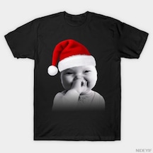 Flood Of Style Komik Niş Gen Z Memesi Gülen Yapay Zeka Noel Tişörtü Erkekler Ve Kadınlar İçin %100 Pamuklu T Siyah