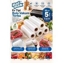 Ev Tipi Vakum Rulo En:20 Cm Boy:5 Metre 5 Adet Beyaz