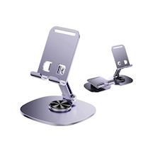 Ayrex Ht-72 Metal Masa Üstü Telefon Tutucu Alüminyum 360 Derece Dönebilir Tablet Standı Lila Diğer