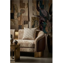 Melisa Damask Baskılı Duck Kumaş Kahverengi Kırlent 45 45 Cm - 807 45 x 45