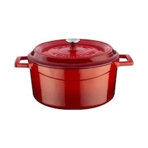 Hosse 20 Cm Demir Döküm Kırmızı Derin Tencere Hs-dtc20/b