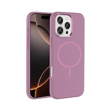 Zore İphone 16 Pro Kılıf M-safe Şarj Özellikli Metal Kamera Çerçeveli Ogaa Edi Silikon Kapak - Siyah