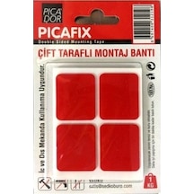 Picafix Çift Taraflı Montaj Bantıkare Kırmızı - 2 Adet