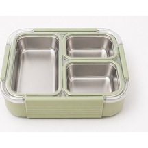 Vagonlife Vgn-12171 Kare 3 Bölmeli Luncbox Yeşil Renkli