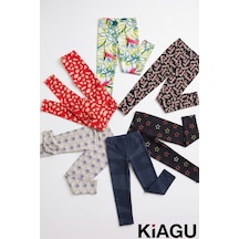 Kiagu 6 Lı Tayt Kız Çocuk Renkli Desenli Tayt Pamuklu Esnek Günlük Tayt 2-13 Yaş Set5 - 902226519 Set5