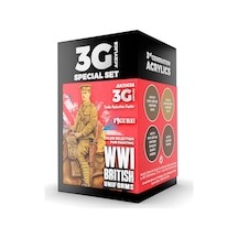 Ak Interactive 11638, 6x17 Ml. Ww I Ingiliz Uniformaları Akrilik 3gen Maket Boyası Seti Standart