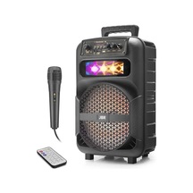 Karaoke Mikrofonlu Bluetooth Hoparlör Fm Radyo 10w 8 İnç Rgb Kumandalı Siyah Jbr007 Evimdeyokyok