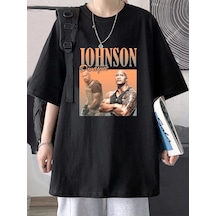 Flood Of Style Dwayne Johnson Kaya Sert T-shirt Erkekler Yaz Giysileri Harajuku Erkekler Kısa Kollu Erkek T- Siyah