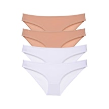 Royaleks 4 adet Süper Eko Set Likralı Kadın Slip Külot Ten Beyaz RYL-EKO4017 Beyaz - Ten