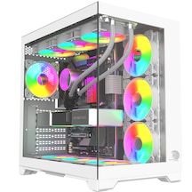 Gameline Robust Premium 7x Rgb Fanlı Usb 3.0 Type-c Gaming Bilgisayar Kasası Beyaz