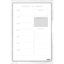 Haftalık Planlayıcı - A4 Ebat Yapılacaklar - 30 Yaprak - Weekly Planner - 0490 Çok Renkli