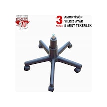 Fullreyon Plastik Yıldız Ayak + 5 Tekerlek + 140'Lık Ithal Amortisör