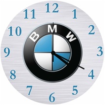 Bmw Logolu En Çok Satılan Çap 30cm Sessiz Akar Bombeli Gerçek Cam Duvar Saati