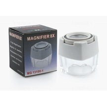 8X Odaklama Büyüteç Akrilik Lens Masa Üstü Küp Stand Odak Ayarlı