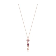 Emılıano Jewellery Silver 925 Ayar Love Anahtar Kolye Gold - Rose Gold - Gümüş