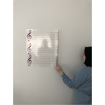 Nota Yazı Tahtası Sol Anahtarlı Ve Nota Çizgili Porteli