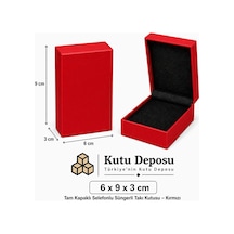 6x9x3 Cm Tam Kapaklı Selefonlu Süngerli Takı Kutusu - Kırmızı Demonte 50 Adet