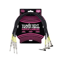 Ernie Ball Düz/açılı Yama Kabloları 18" 3'lü Paket Siyah