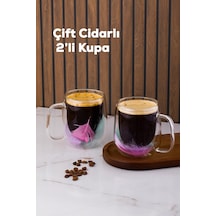 Perotti 16791 Double Feather Çift Cidarlı Kupa 2 Adet 250 Ml Şefaf