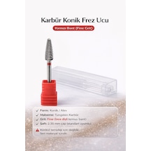 Vladmiva Karbür Çıkartma Freze Başlığı Koni Fine Kırmızı Bant 303101 Adet