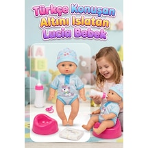 5 Parça Sesli Pilli Türkçe Konuşan Altını Islatan 28cm Eklemleri Hareketli Lucia Bebek Oyuncak Seti 1