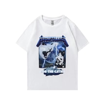 Flood Of Style Meowtallica Plde Catnlp Komik Kedi Meme T-shirt Erkek Kadın Moda Pamuk Kısa Kollu T-shirt Yaz Beyaz