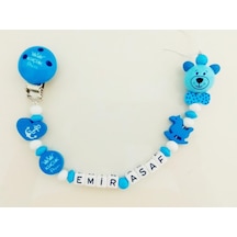 Isimli Emzik Zinciri - Emzik Askısı - Bebek Bez072 Çok Renkli