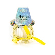 Biem İncili Lastik Toka Sarı Gold/gümüş