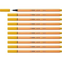 Stabilo İnce Keçe Uçlu Kalem 88 Point 0.4 Mm Köri Sarısı Fineliner Kalem 10 Lu Paket