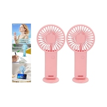 2 Adet Mini Fan,telefon Tutucu,portatif El Vantilatörü Pembe 9,3x19cm