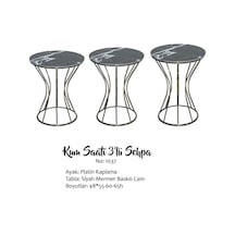 Brc Kum Saati Zigon Siyah Mermer Model Metal Çelik Platin Renk Kaplama El Yapım