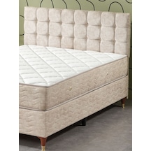 Beehanem Bengü 160x200 Çift Kişilik Baza Başlik Yatak 3 Lü Set Krem Krem 160 X 200